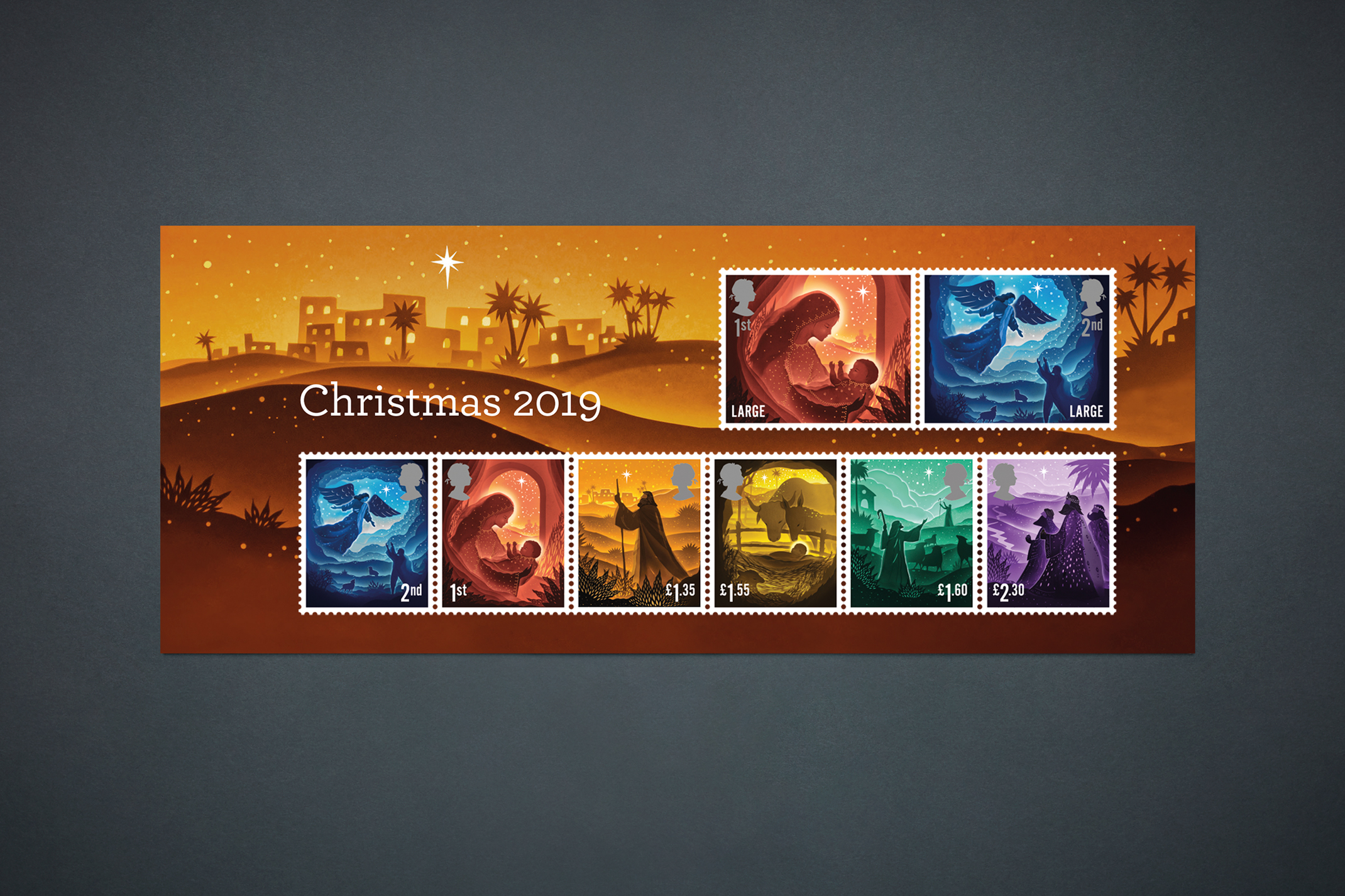 英国皇家邮政2019圣诞邮票：以剪纸再现圣经故事