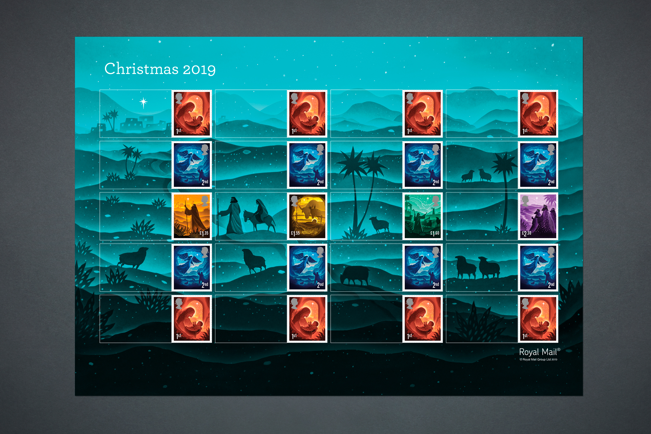 英国皇家邮政2019圣诞邮票：以剪纸再现圣经故事