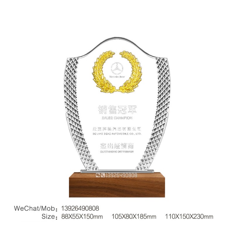 酸洗水晶奖杯-奔驰销售冠军奖杯-139水印