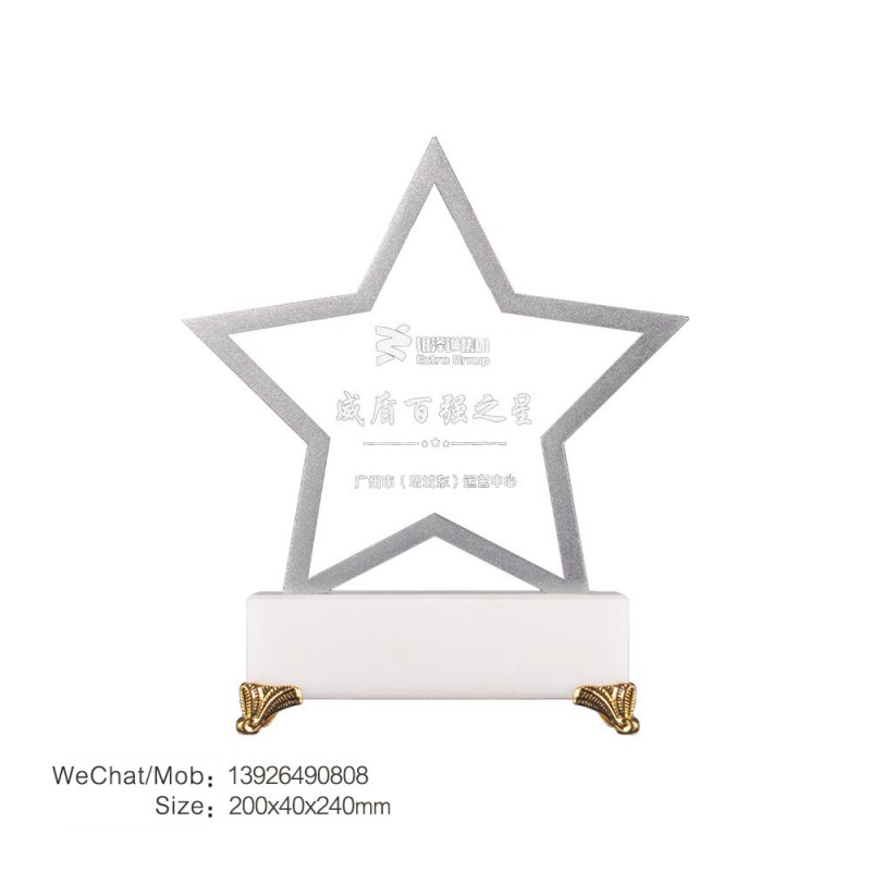 白底五角星奖杯-银色